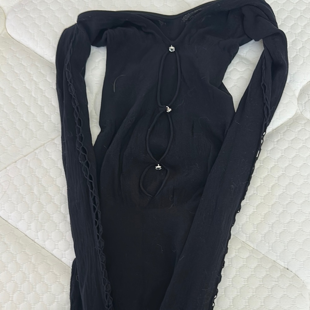 White Fox Boutique Black Long Sleeve Top with Cutouts
